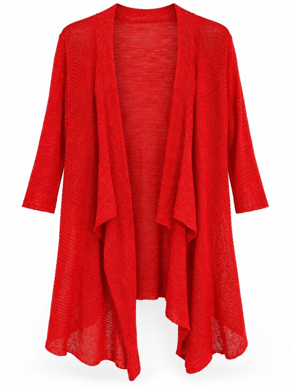 Lane Bryant Plus 22/24 Red Linen Cotton Long Open Front Cardigan